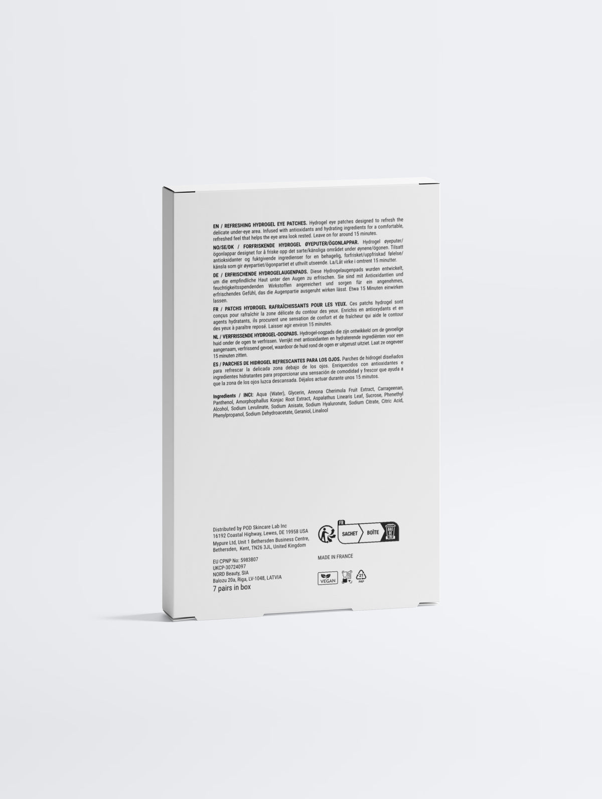 Anti-Fatigue Antioxidant Hydrogel Eye Patches
